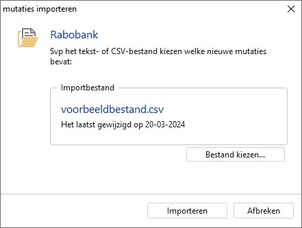 Mutaties importeren Mutaties importeren