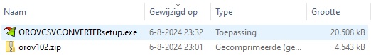 Installatiebestand OROVCSVCONVERTERsetup.exe Installatiebestand OROVCSVCONVERTERsetup.exe